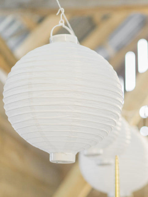 Witte Lampion Rond met lampje 30cm