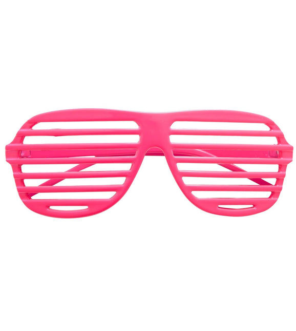 Neon Roze Bril Gestreept