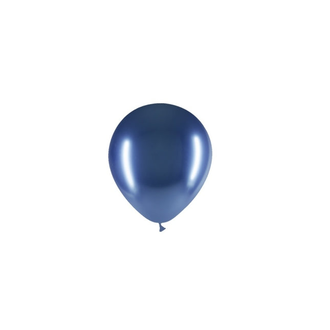 Blauwe Ballonnen Chroom 13cm 100st