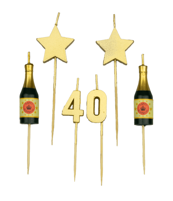 Kaarsjes 40 Jaar Champagne 17,5cm