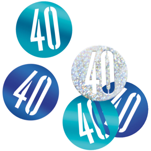 Tafelconfetti 40 Jaar Blauw 14gr