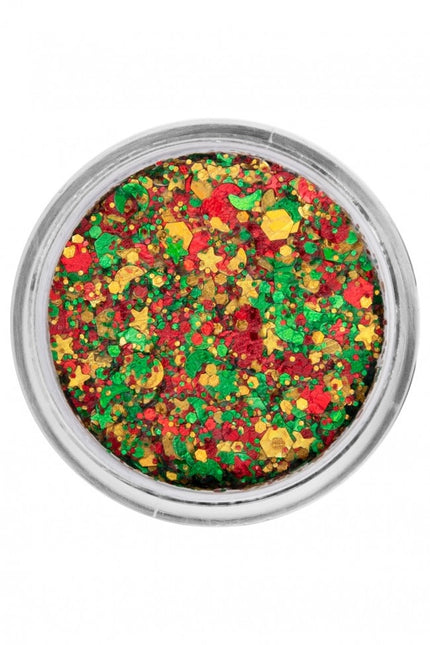 PXP Pressed Chunky Glitter Creme Red/Yellow/Green 10ml