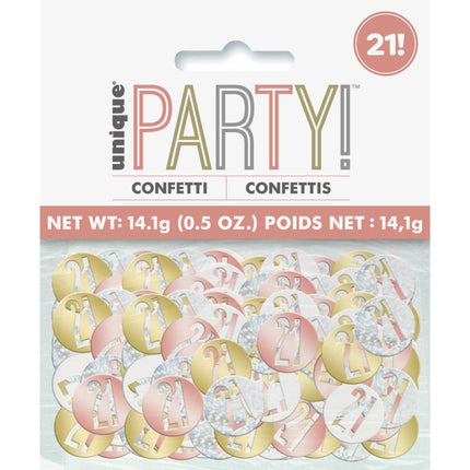 Tafelconfetti 21 Jaar Metallic 11cm 114gr