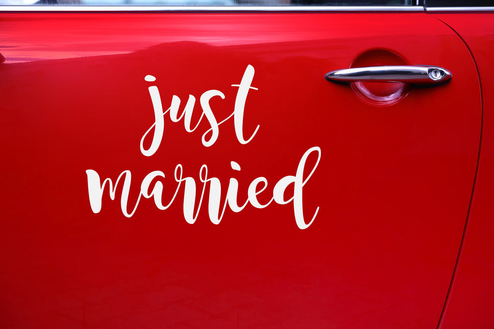 Bruiloft Autosticker Just Married 45cm