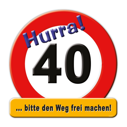 Deurbord 40 Jahre 50cm