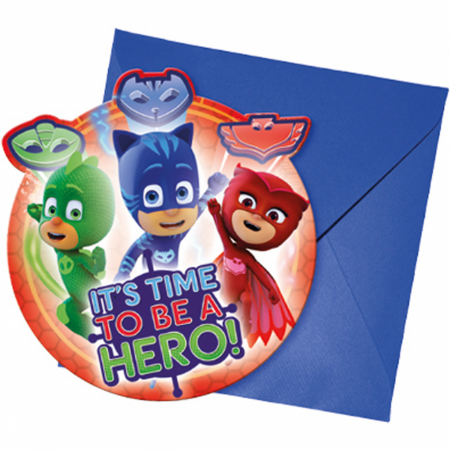 Pj Masks Uitnodigingen 6st