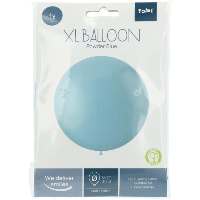 Lichtblauwe Ballon Powder Blue 80cm