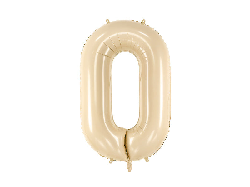 Foil Balloon Number ''0'', 72cm, beige