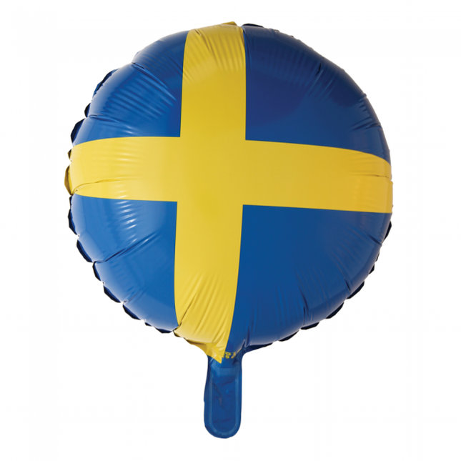 Helium Ballon Vlag Zweden 45cm leeg