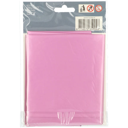 Folie Ballon Cijfer 4 Mat Roze XL 86cm leeg