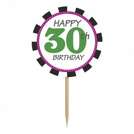 Caketopper 30Th Birthday 9,2cm 6st