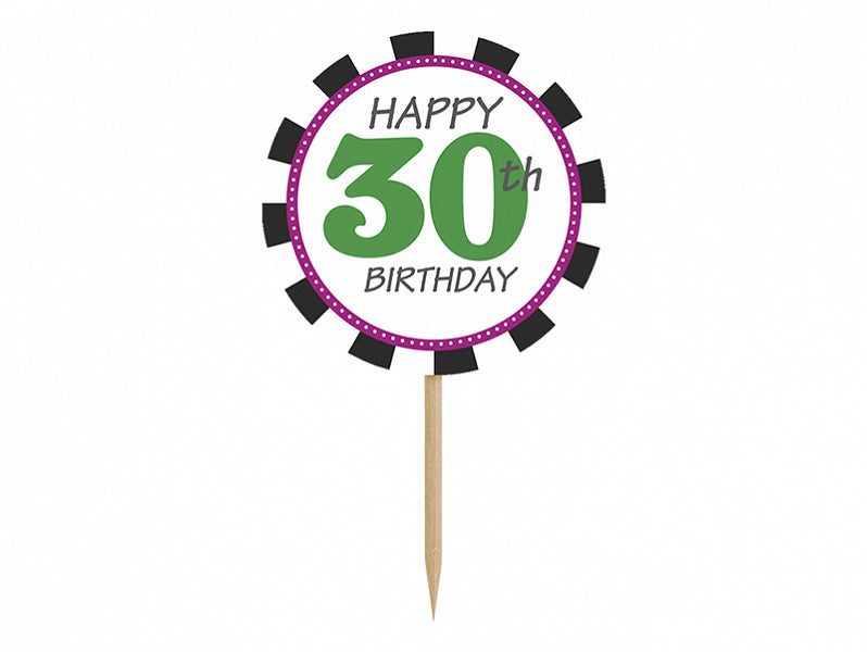 Caketopper 30Th Birthday 9,2cm 6st