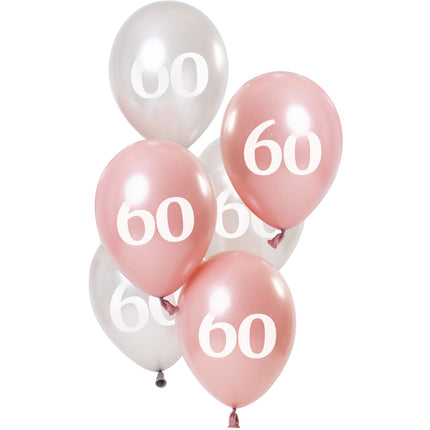 Ballonnen 60 Jaar Roze 23cm 6st