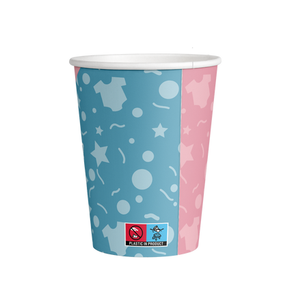 Gender Reveal Bekers 9cm 8st