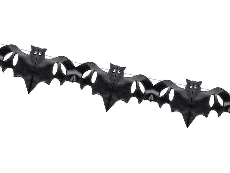 Halloween Slinger Vleermuis Zwart 4m