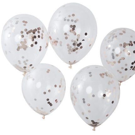 Rose Gouden Confetti Ballonnen 30cm 5st