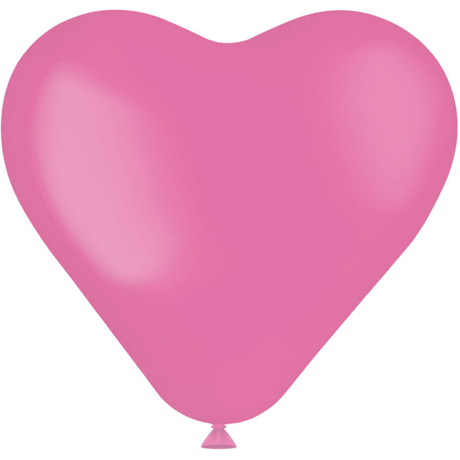 Roze Hartjes Ballonnen Rosey Pink 25cm 8st