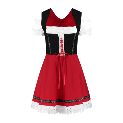 Oktoberfest Dirndl Jurk Oktoberfest Zwart Rood Dames