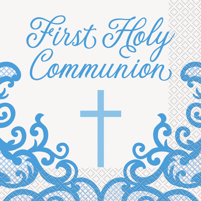 Communie Servetten Blauw First Holy Communie