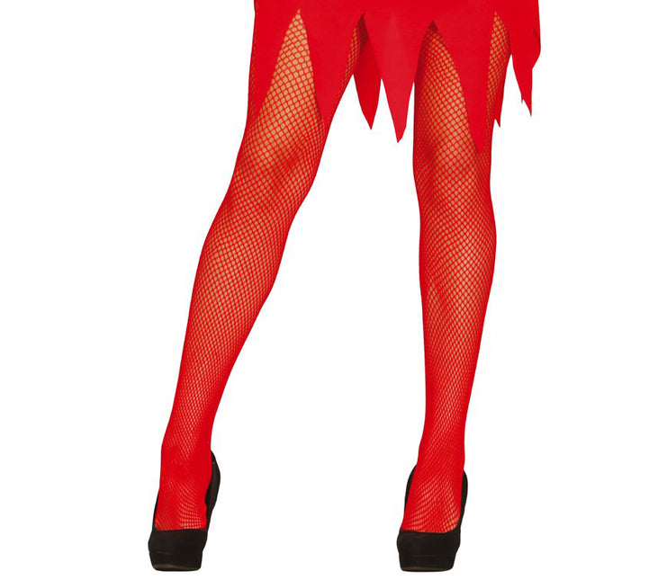 Halloween Visnet Panty Rood