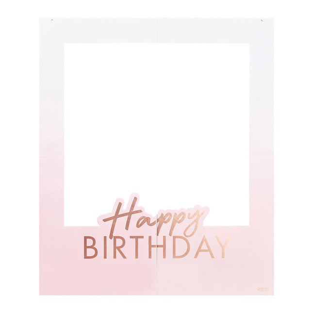 Roze Happy Birthday Photobooth Frame Zelf Maken Set