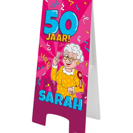 Warning Sign Sarah Cartoon 58cm