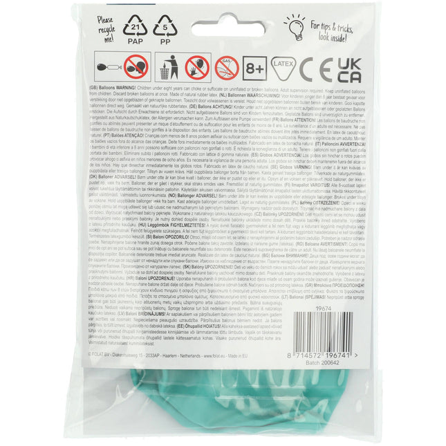 Mintgroene Ballon Powder Pistache 80cm