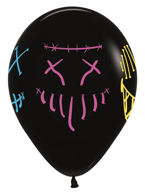 Ballonnen Masks Neon Ink Black 30cm 25st