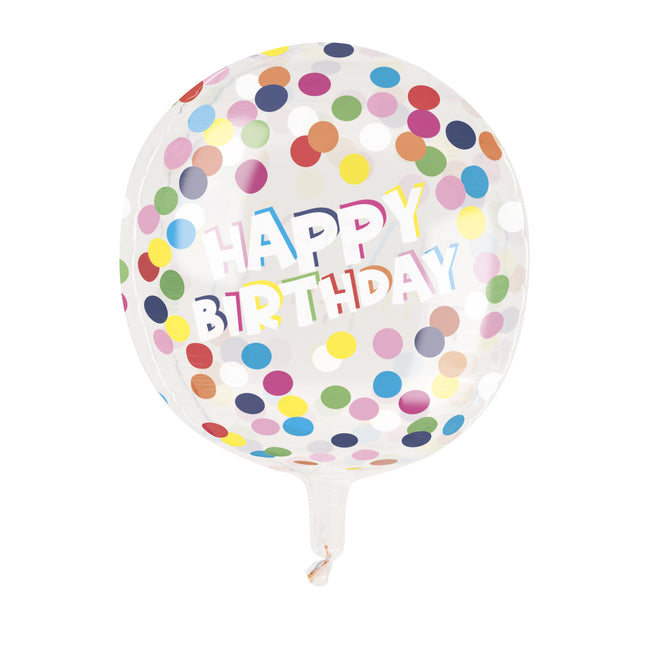 Happy Birthday Helium Ballon Confetti Leeg 38cm