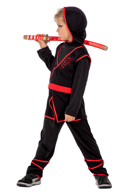 Ninja Kostuum Rood Zwart Jongen