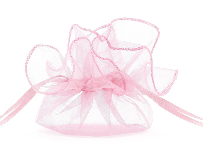 Organza Zakjes Roze 25cm 10st