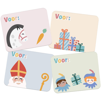 Naamstickers Cadeau Sint en pieten