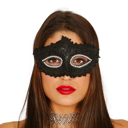 Zwart Glitter Masker