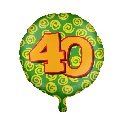 Helium Ballon 40 Jaar Gekleurd Leeg 46cm