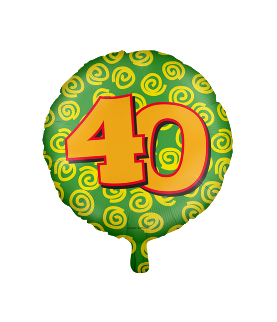 Helium Ballon 40 Jaar Gekleurd Leeg 46cm