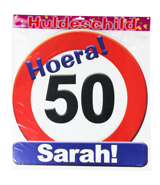 Sarah Deurbord 50 Jaar Verkeersbord 50cm