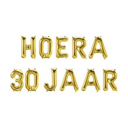 Gouden Ballonnen Set 30 Jaar Hoera 1,9m