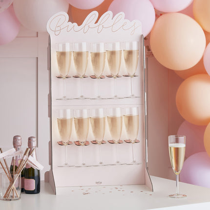 Rose Gouden Tafeldecoratie Prosecco Standaard 69cm