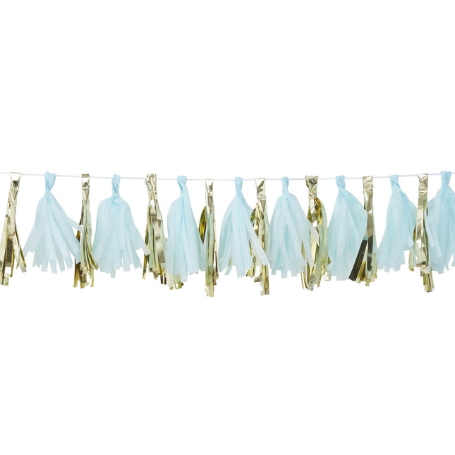 Tassel Slinger Blauw/Goud 2m