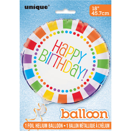 Helium Ballon Happy Birthday Prijzenrad 45cm leeg