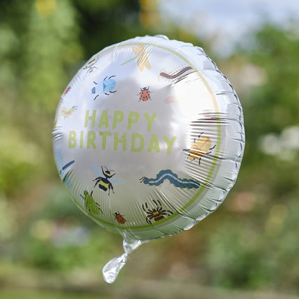 Happy Birthday Helium Ballon Insecten Leeg 43cm