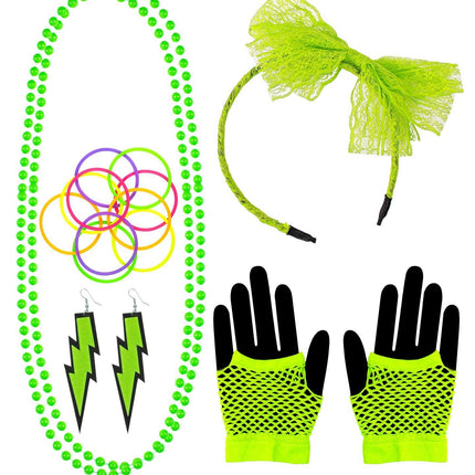 Neon 80S Accessoireset Groen 5 delig