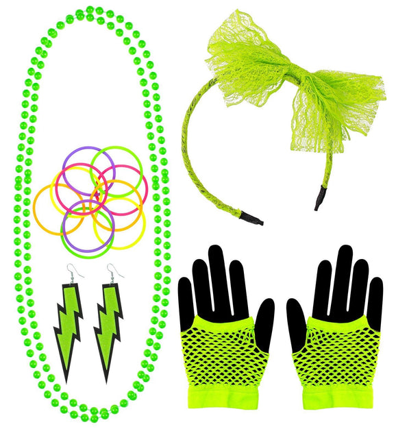 Neon 80S Accessoireset Groen 5 delig