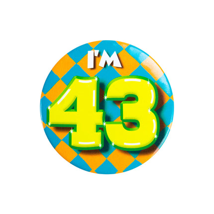 I'm 43 Button 43 Jaar 5,5cm