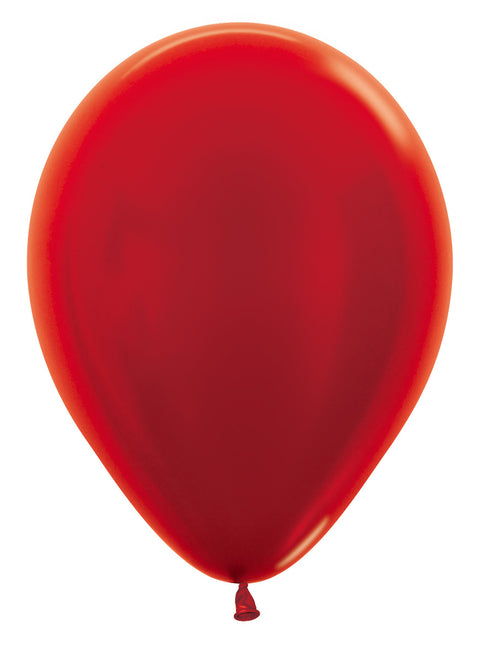 Ballonnen Metallic Red 30cm 12st