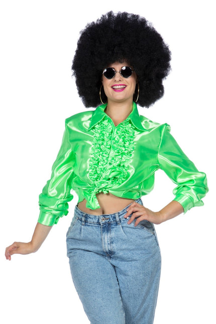 Disco Blouse Ruches Groen