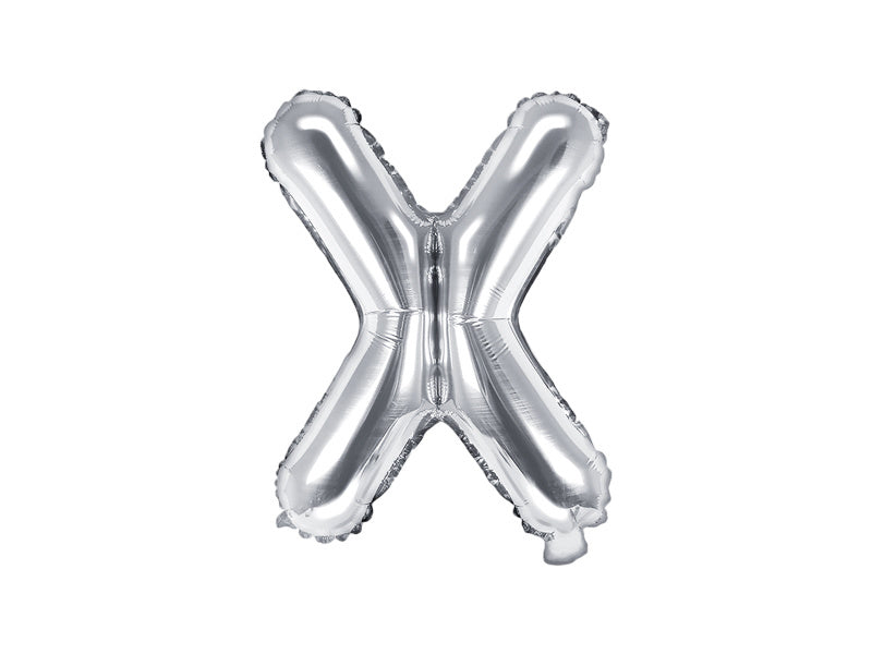 Folie Ballon Letter X Zilver Leeg 35cm