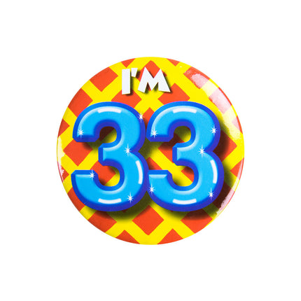 I'm 33 Button 33 Jaar 5,5cm