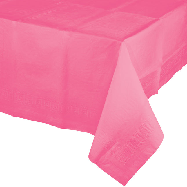 Roze Tafelkleed Plastic 2,74m