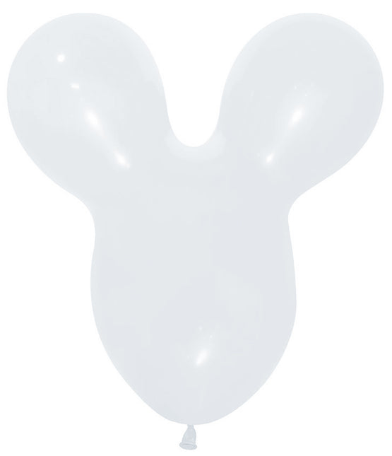 Ballonnen Mouse Head White 25st